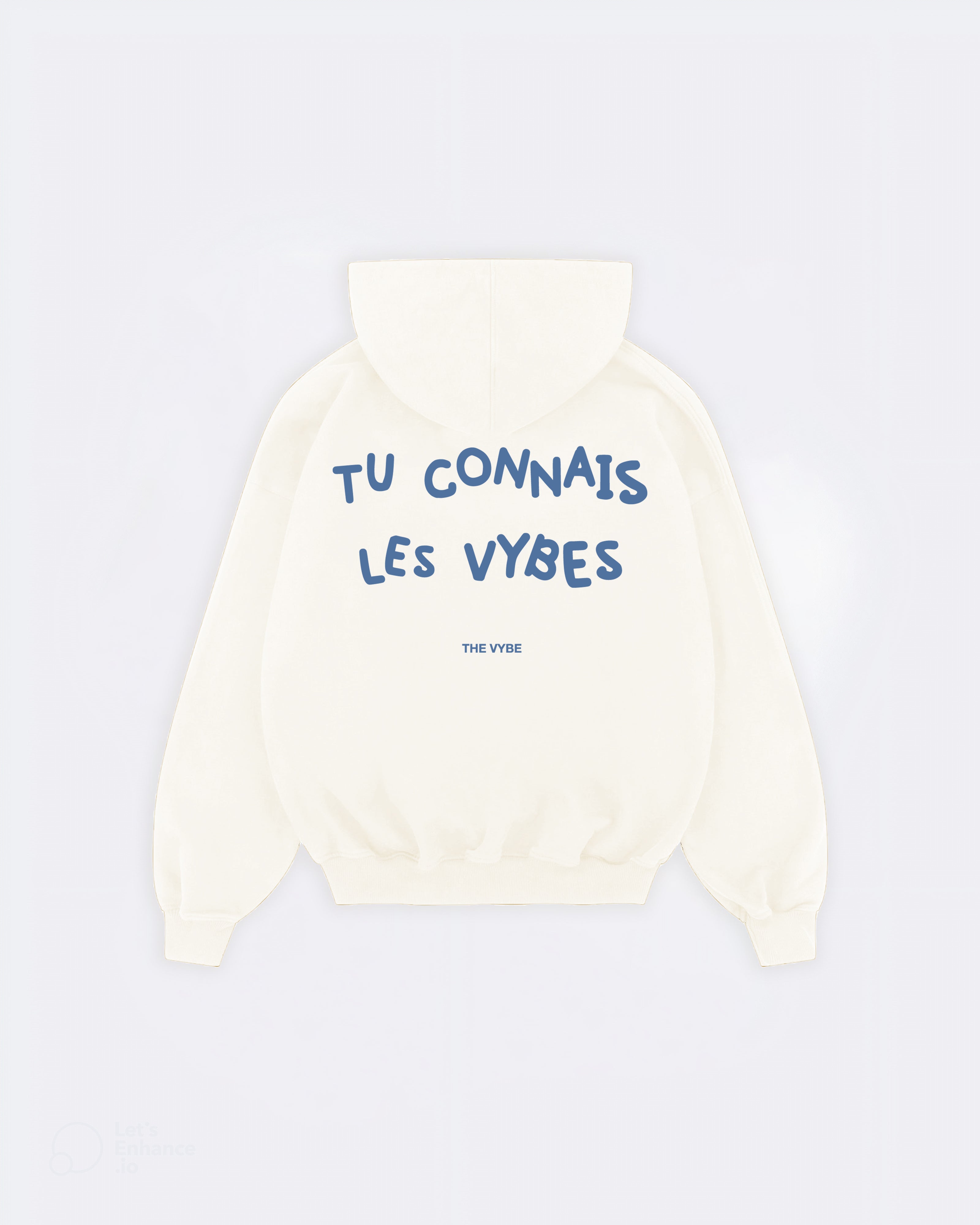 Vintage White - Indigo Tu Connais Les Vybes Hoodie