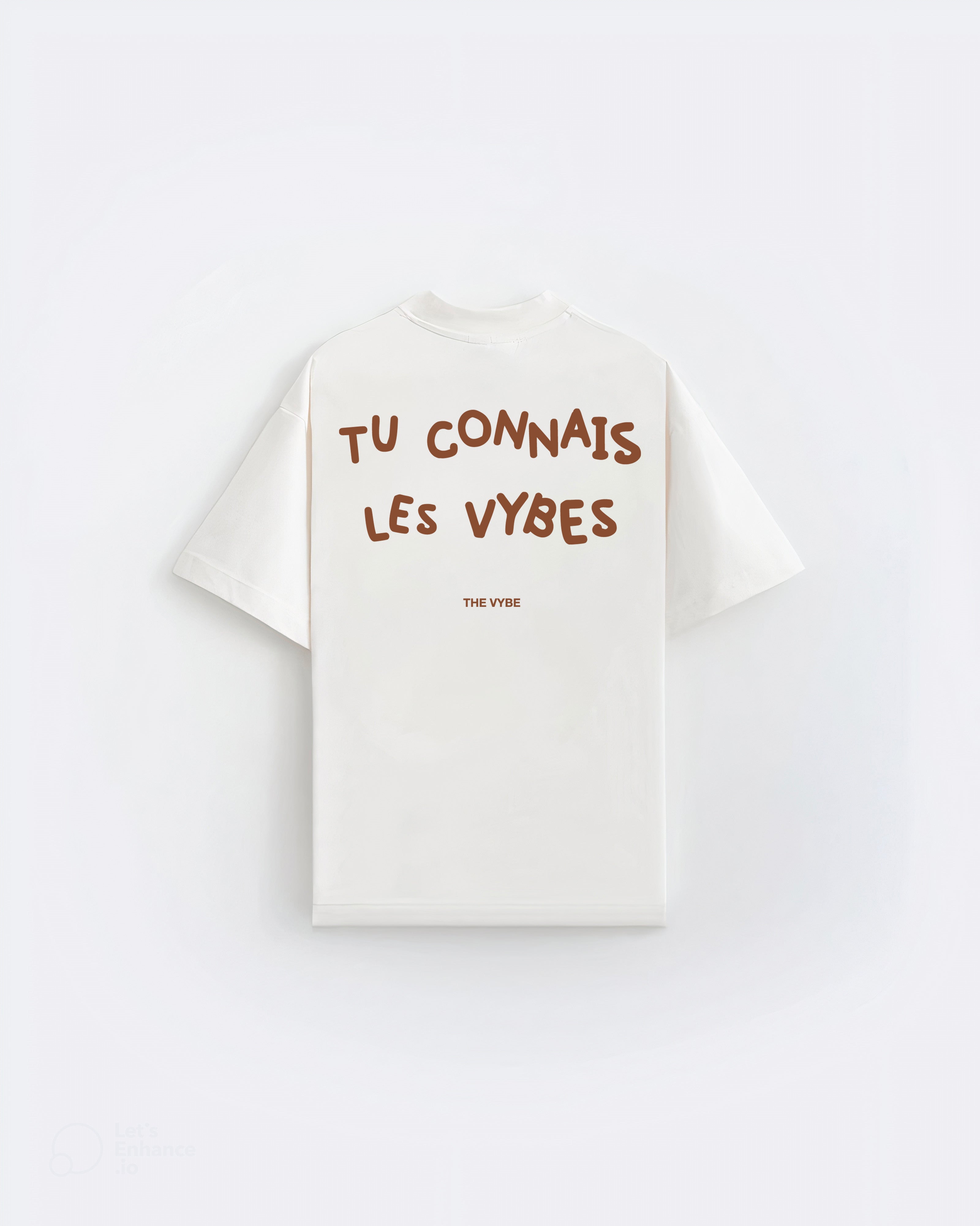 Vintage White - Brown Tu Connais Les Vybes Tee