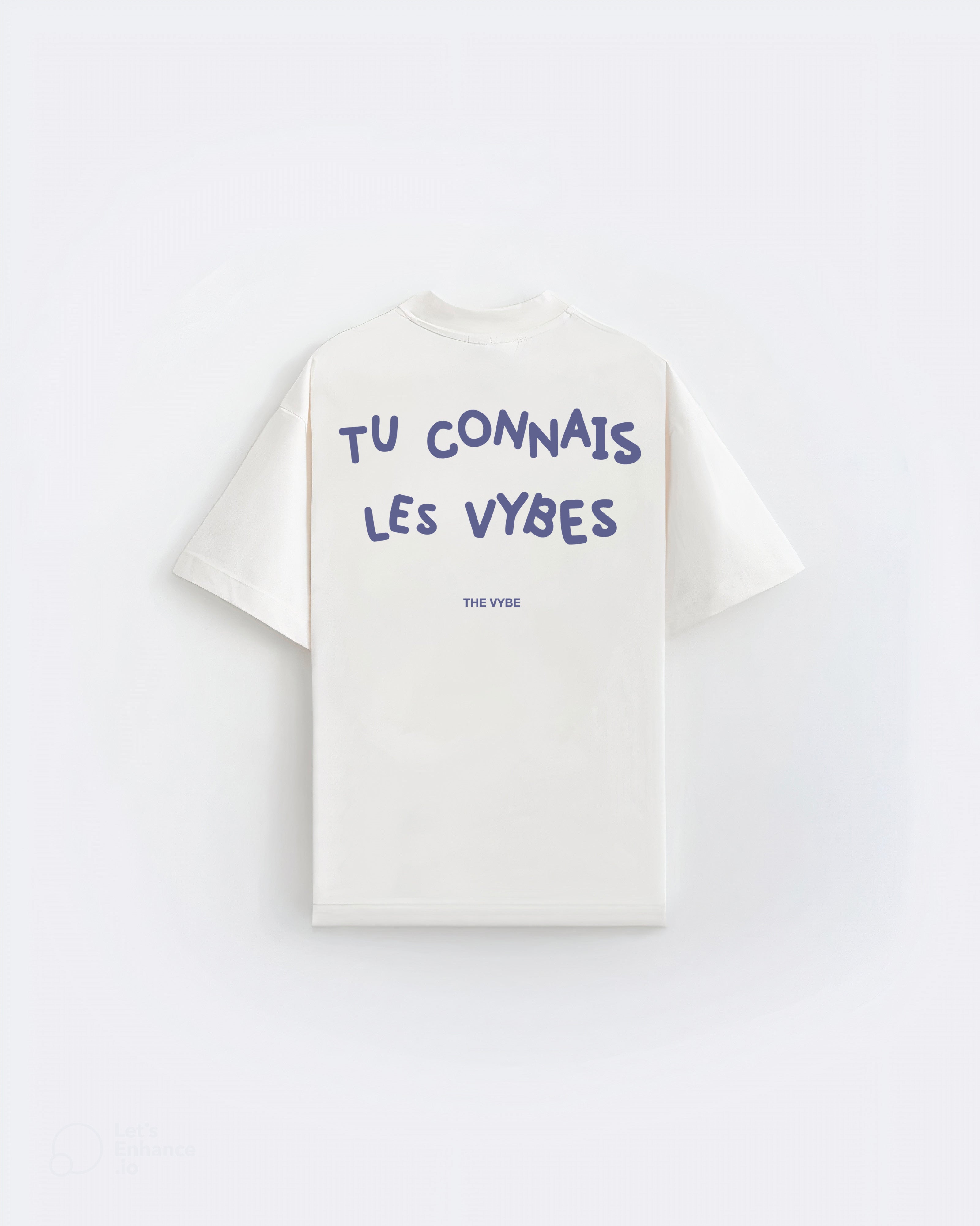 Vintage White - Indigo Tu Connais Les Vybes Tee
