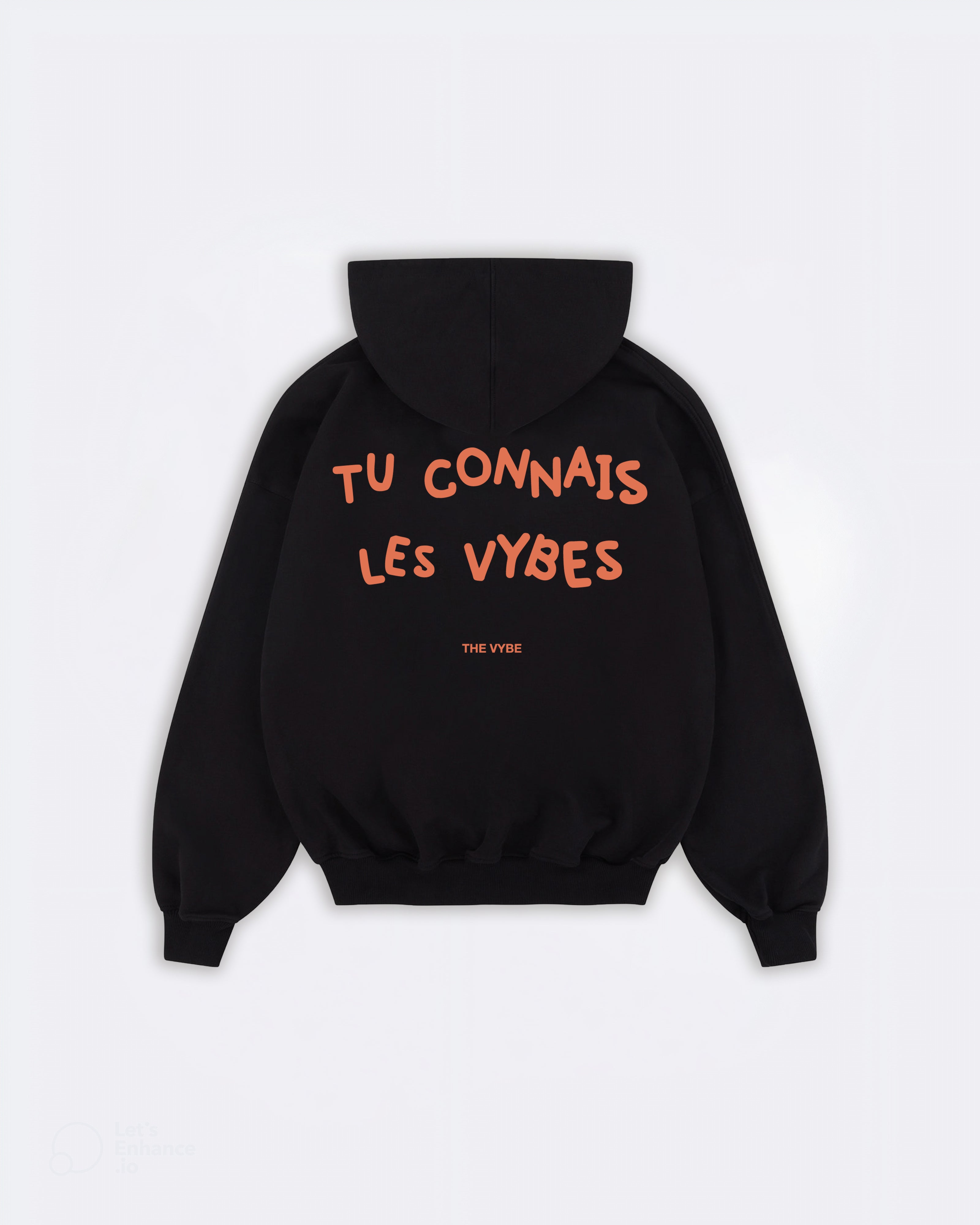 Obsidian - Orange Tu Connais Les Vybes Hoodie - THE VYBE