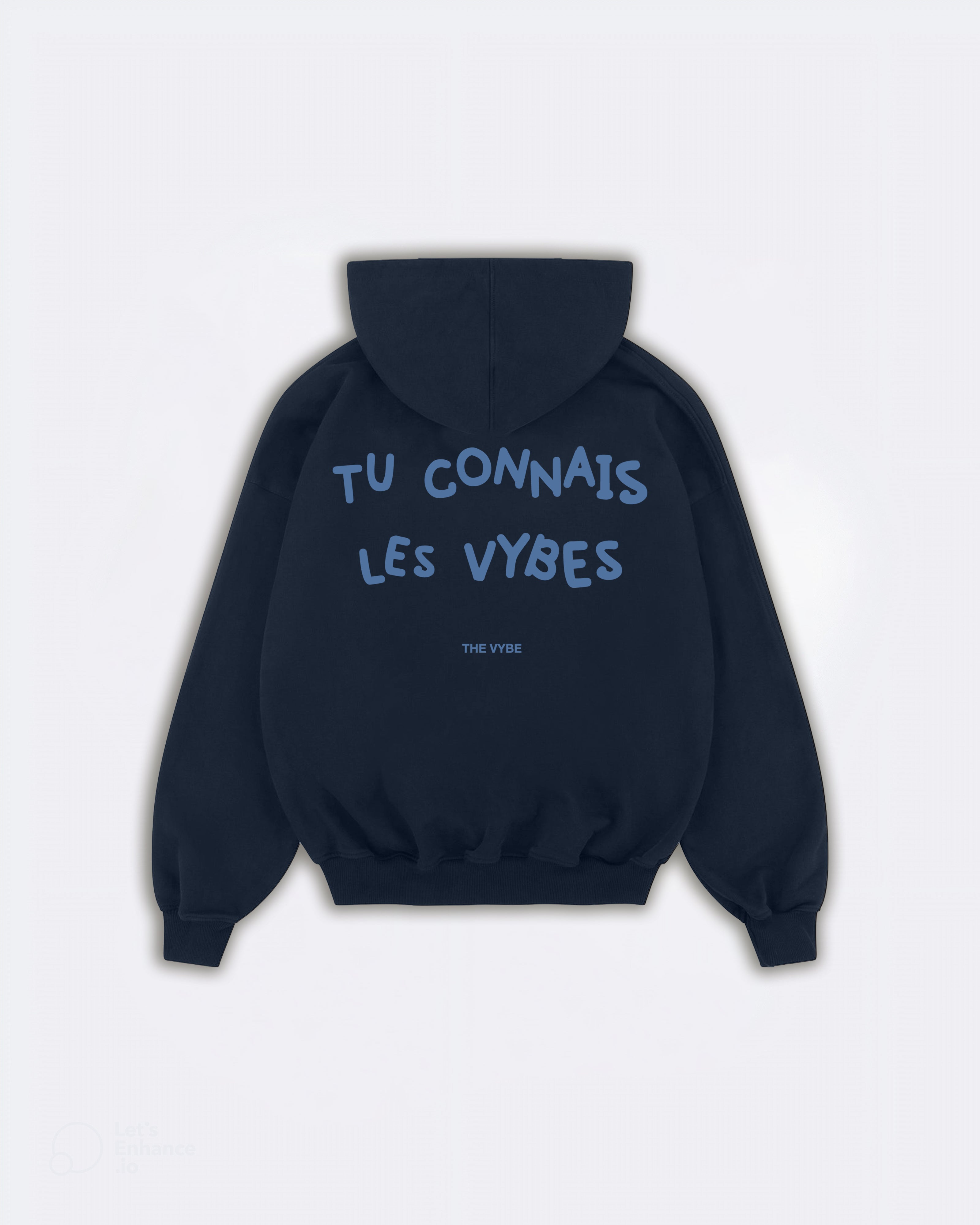 Navy Tu Connais Les Vybes Hoodie