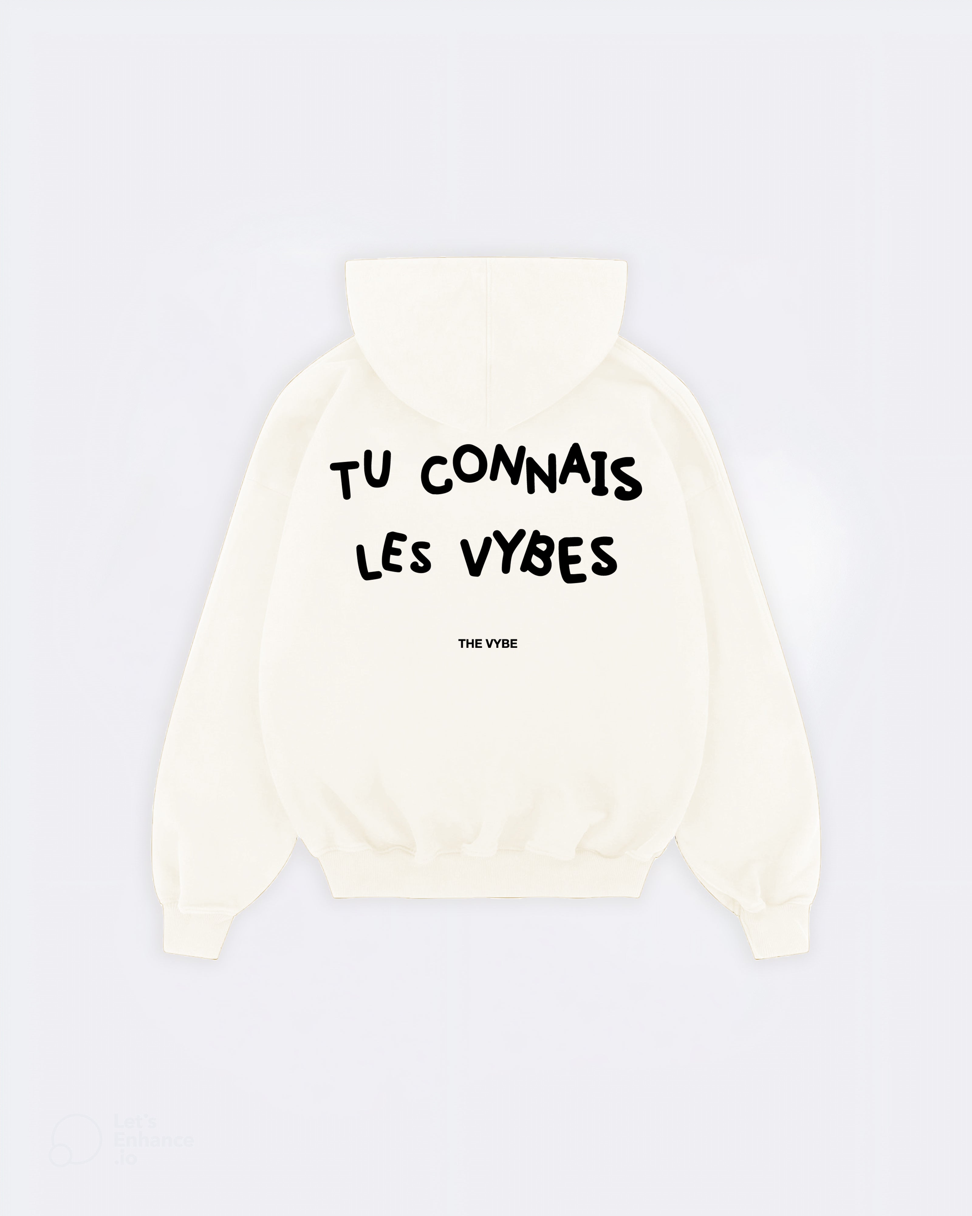Vintage White Tu Connais Les Vybes Hoodie